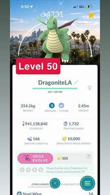  Shiny Dragonite LA background Pokemon go