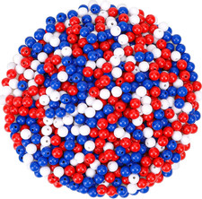 Red White and Blue Beads,1200Pcs 4Th of July Beads round Patriotic Beads Bulk fo