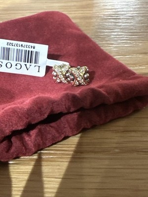 1000 $ Lagos Embrace 18 Karat Gold Sterlingsilber Kaviar x Diamant Ohrstecker 8 mm