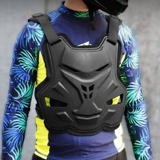 Protector de pecho y columna vertebral de motocross patrón de fibra de carbono para