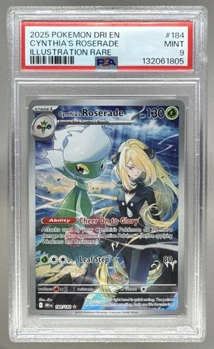 132061805 Cynthia's Roserade 2025 Pokemon Destined Rivals #184 PSA 9