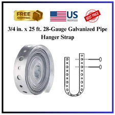 3/4 in. x 25 ft. 28-Gauge Galvanized Pipe Hanger Strap