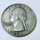 1960 D Washington Silver Quarter 90% Silver Circulated Coin #5791