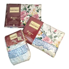 Waverly Fieldcrest Floral King Sheet Set 4-pc Belle Rive | NEW NOS Cottage Core