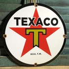 VINTAGE TEXACO GASOLINE PORCELAIN SIGN GAS PUMP MOTOR OIL STAR
