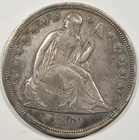 1860-O SEATED LIBERTY DOLLAR ~ NICE SHARP AU ABOUT UNCIRCULATED!  INV#2