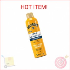 Gold Bond No Mess Talc-Free Body Powder Spray, 7 oz., Fresh Scent, with a Triple