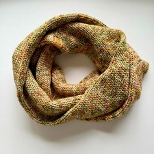 Handmade Infinity Scarf In Shetland Heathers Col Gooseberry 25% Wool 75% Acrylic