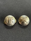 WW2 US Military Army Infantry Collar Brass Insignia Pins Rounded Disc Rifles