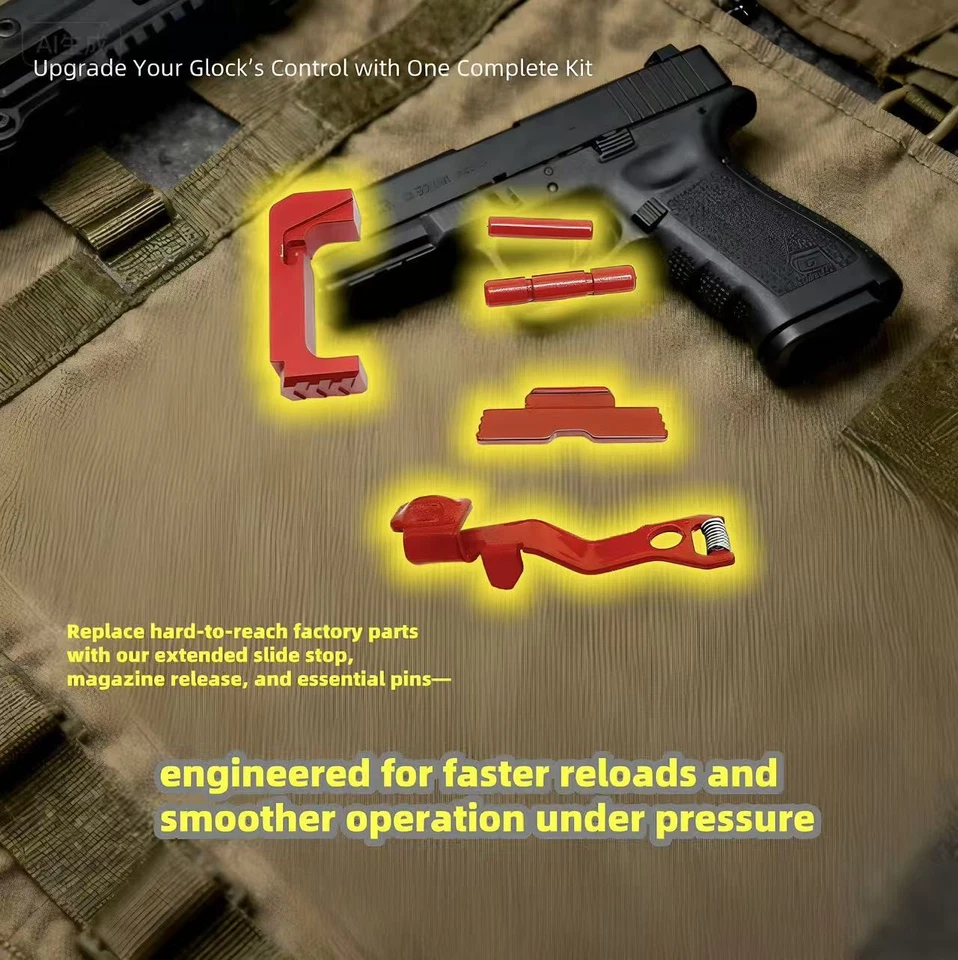 Juego de kit de control extendido táctico Glock 43X/48 Slide Stop Mag pasador de palanca de liberación Foto 3 de 4