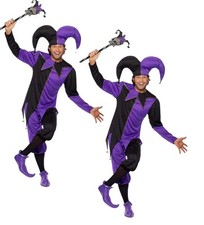 Halloween Erwachsene Hofnarr Kostüm Deluxe Mittelalterlich Jesters Kostüm Outfit