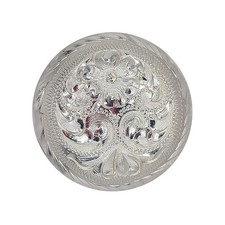 CLOSEOUT: Engraved SP Saddle Conchos. Screw Back. 1/2, 5/8, 3/4, 1, 1-1/4, 1-1/2