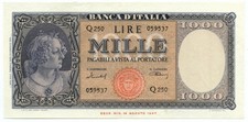1000 LIRE ITALIA ORNATA DI PERLE MEDUSA 11/02/1949 SUP-