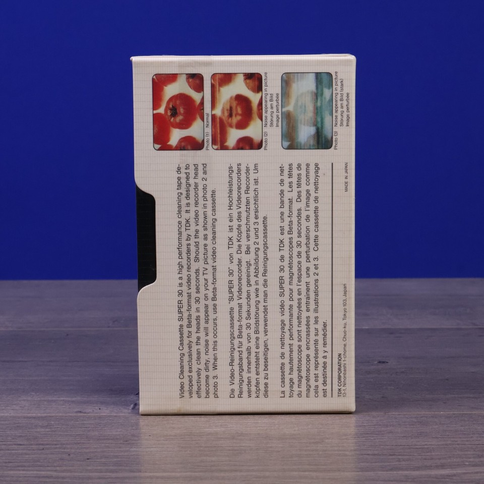 Vintage TDK LCL30 Betamax VCR Head Cleaning Cassette Tape Super 30