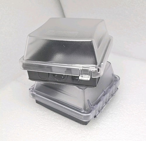 2-Electrical BOXES In-use Cover Protector  2-Gang Clear Finish Outdoor Outlet