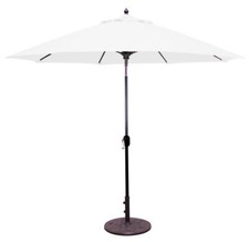 Aluminum Large 9 Feet Round Market Umbrella Natural color Tilt  Pulley System