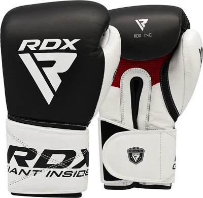 RDX Boxing Gloves Muay Thai Fighting Leather Mitt Punch Bag Sparring Kickboxing