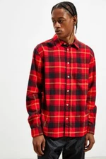 NWT Men's UO Urban Outfitters Red Plaid Flannel Button-Down Shirt