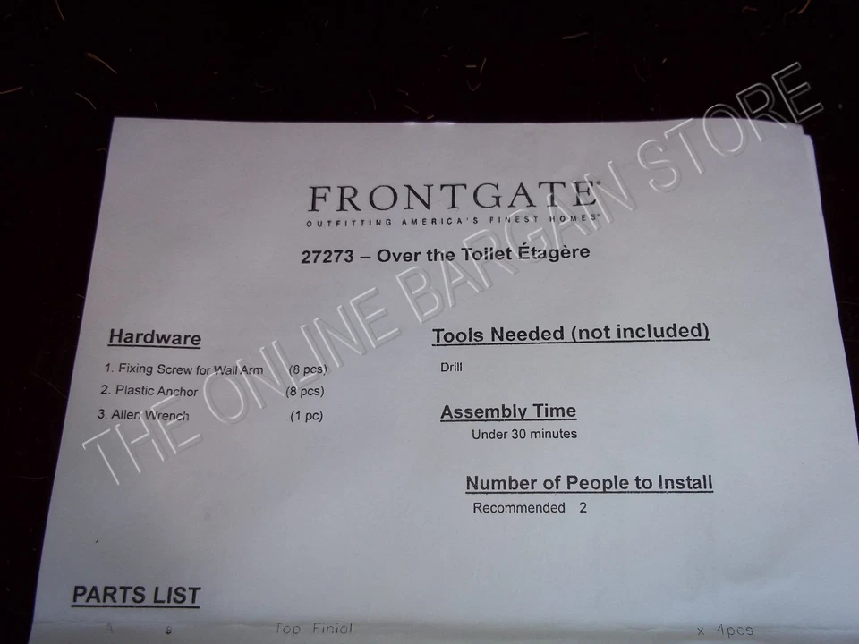 Puerta Frontal Bronce Rectangular Baño Estante Etagere Metal Armario Soporte Foto 4 de 4