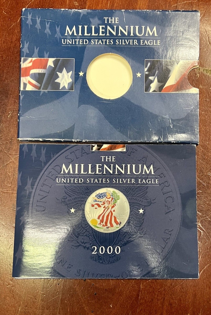 2000 Millennium 99.9% Silver Eagle $1 Colorized by Perth Mint