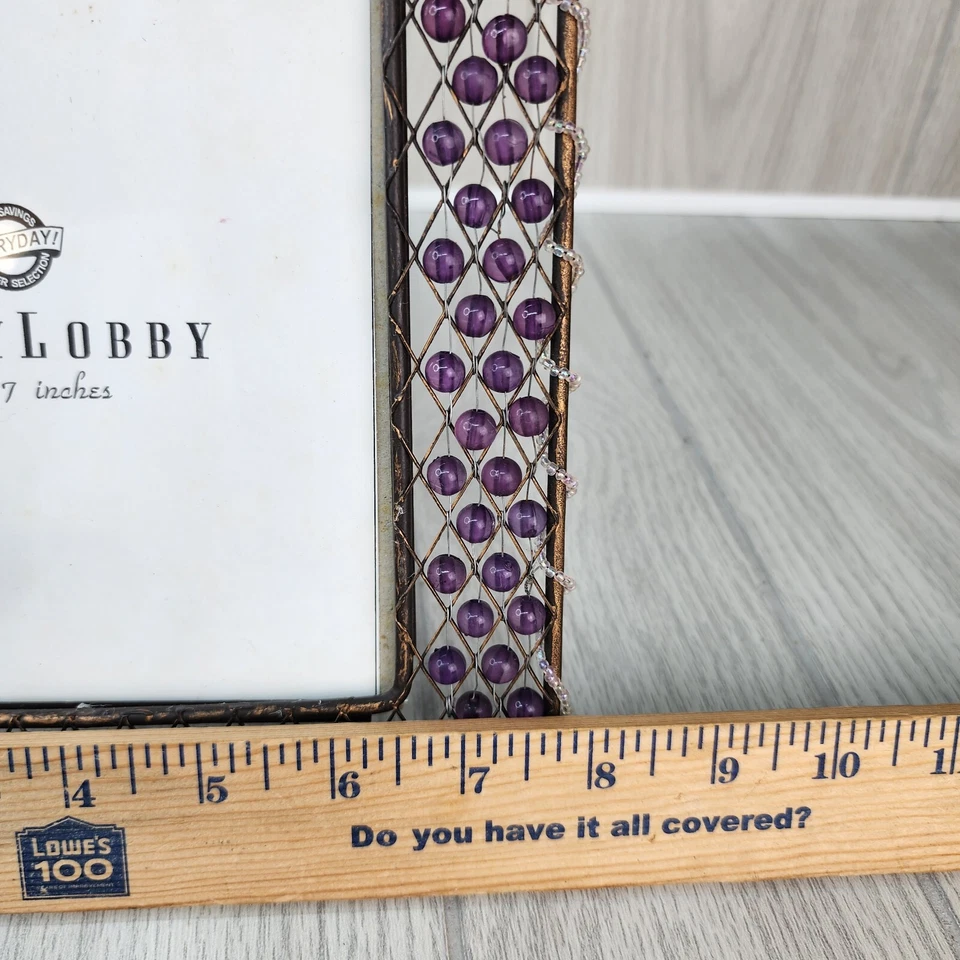 Marco de fotos caballete para marco de fotos 5x7 púrpura cuentas hippie boho elegante marco de 8x10 Foto 2 de 4