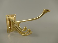 Garderobenhaken Edel Messing Jugendstil  4 Wandhaken Kleiderhaken Wandgarderobe