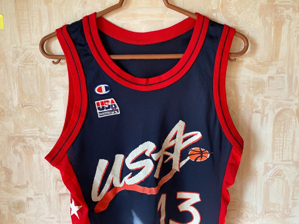 Shaquille O'Neal #13 TEAM USA CHAMPION Jersey Mens Size 36 VINTAGE