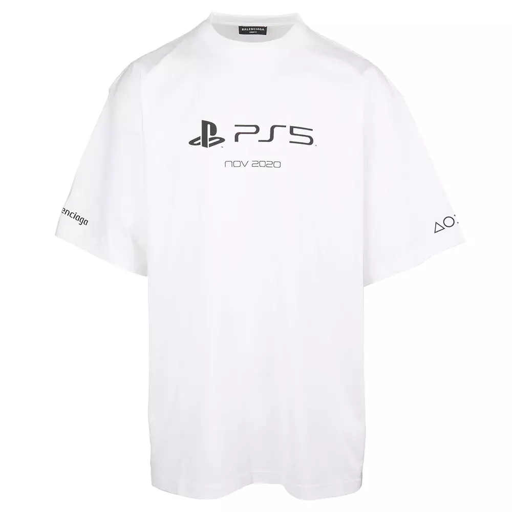 Balenciaga x Sony PS5 Unisex Cotton Graphic Release T-Shirt White