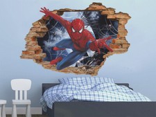 Spiderman 3D Wall Decal, Superheroes Wall Sticker, Decor