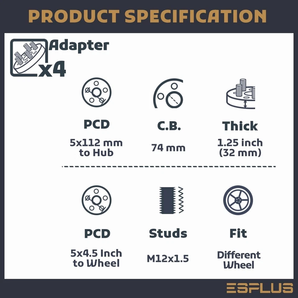 SEPARADORES DE 4 RUEDAS 5X112 A 5X114.3 ADAPTADORES GRUESOS para AUDI S4 S5 +20 Tuercas Foto 4 de 4