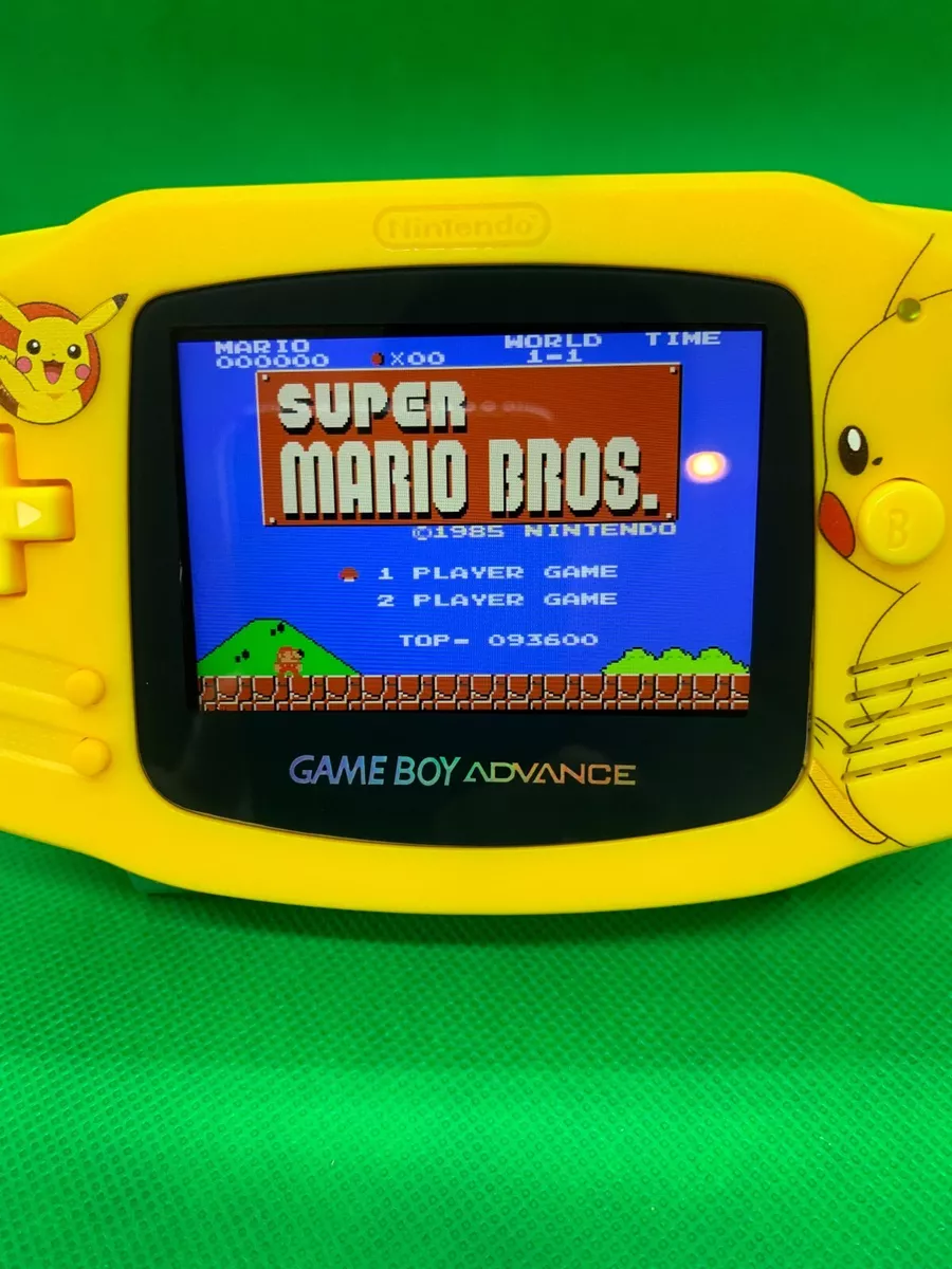 Nintendo Gameboy Advance GBA Yellow Pokemon IPS Backlit Custom Mod Console