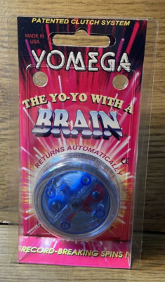 Yomega  Vintage  Brain Yo-Yo Collectible In Original Packaging Clear Light Blue