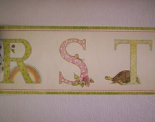 COMPLETE ALPHABET A - Z KIDS NURSERY PREPASTED WALLPAPER BORDER  SW94257B