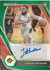 2021-22 Panini Prizm Jordan Schakel Green Prizm Auto SP RC