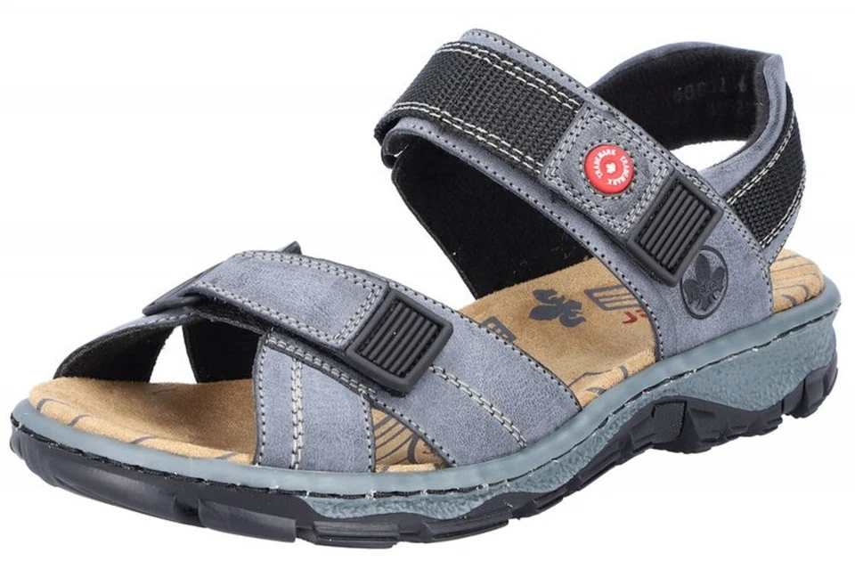 Rieker Damen Trekking Sandale Hellblau 68851-14 Sommer Schuhe