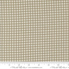 Hollyhocks and Roses Gingham Check Linen by B...