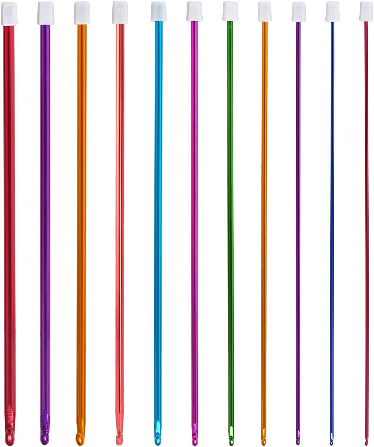 11 Pcs Set Long Tunisian Afghan Crochet Hooks Aluminum Knitting Needles