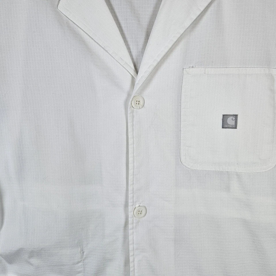 Carhartt White Lab Coat/Scrub Top VN97 Size 3X Button Closure With Front Pockets - Image 3 of 4