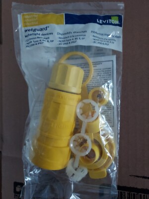 Coperchio Per Interruttore A Levetta Leviton Wetguard, Modello COVER-S, Colore Giallo, Per Correnti Da 15A A 40A