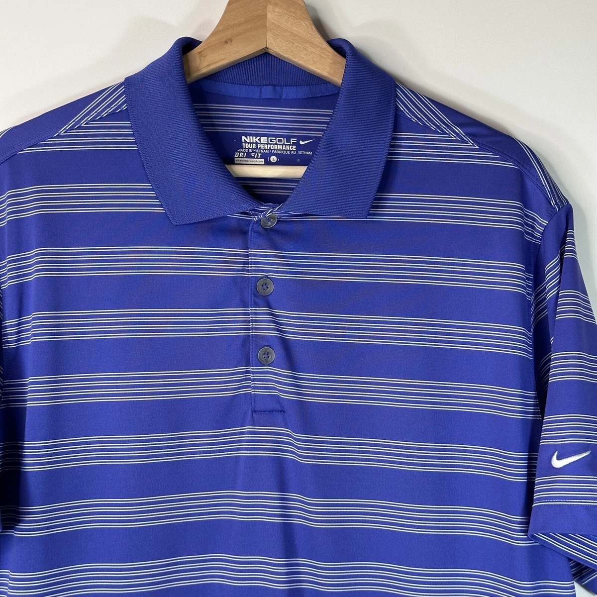 Nike blue striped polo shirt cheap