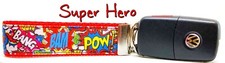 Super Hero Key Fob Wristlet Keychain 1"wide Zipper pull Camera strap 
