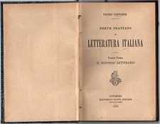 1915 PIETRO TARTARINI BREVE TRATTATO DI LETTERATURA ITALIANA PROSA COMPONIMENTO