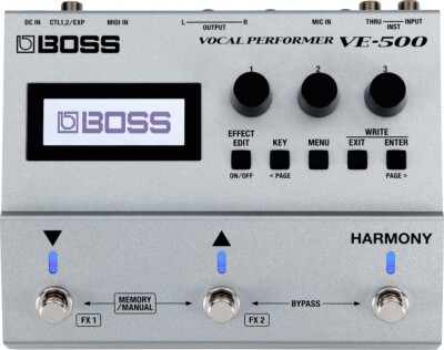 Boss VE-500 Vocal Performer Multi-Effect Vocal Pedal  W/Box