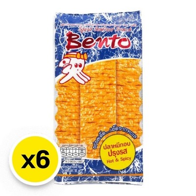 Bento Squid Seafood Snack Hot & Spicy Flavor 18g x 6 Packs Thai Crispy Snack