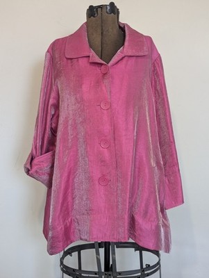 Ali Miles Women Shimmer Swing Jacket Size 1X Statement Piece Artsy Eye-Catching