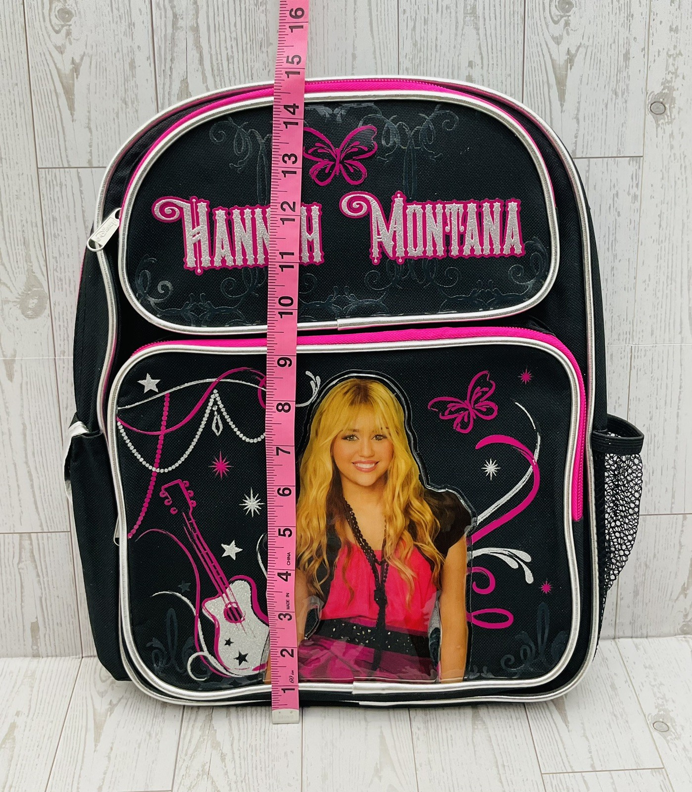 Hannah Montana Backpack Brand New With Tags Side Pouches Glitter (14")