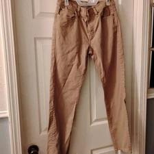 J.Crew Men's Slim Fit Brushed Pants 32x32 Brown Flex Stretch Straight Denim