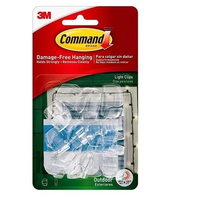 Command Outdoor and Indoor Light Clips + Strips for Hanging Lights / Decorations