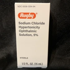 Rugby Sodium Chloride Ophthalmic Solution Eye Drops 5% 15mL - Exp 1/2028