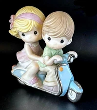 Precious Moments Charming Figurine of Kids on Scooter